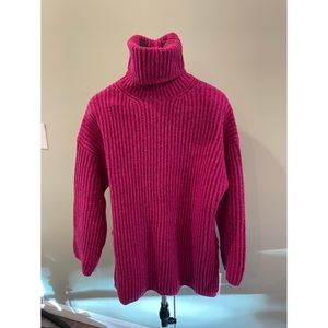 NWOT Acne Studios Pink Oversized Chunky Wool Turtleneck, XS